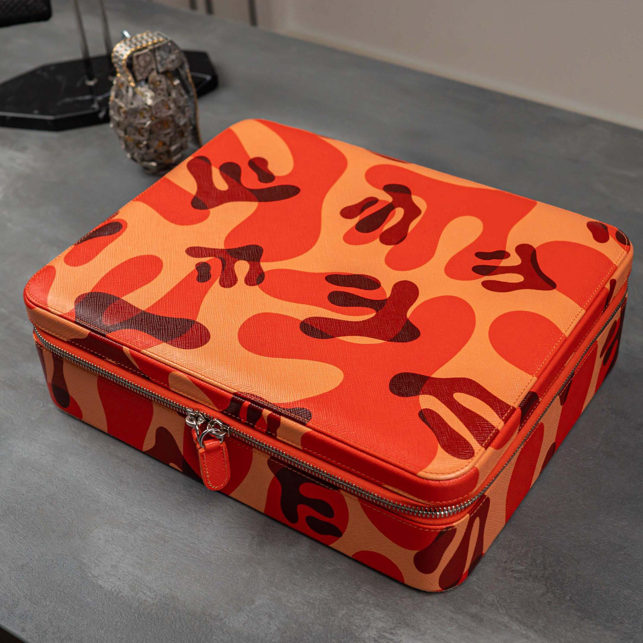 IFL Watches - Orange Camo Watch Box – 10 Uhren-Uhrenbox-TOJU Interior