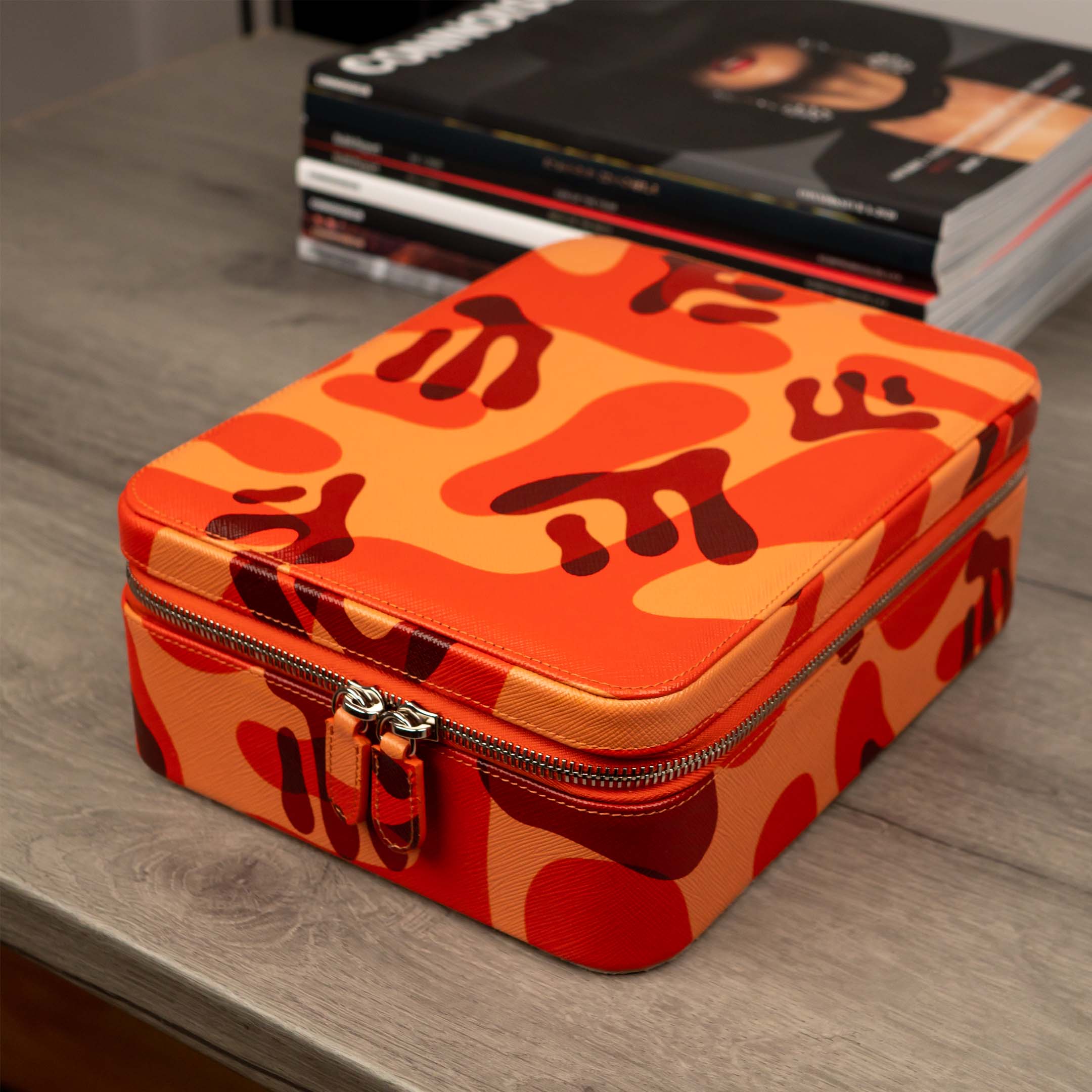 IFL Watches - Orange Camo Watch Box – 6 Uhren-Uhrenbox-TOJU Interior