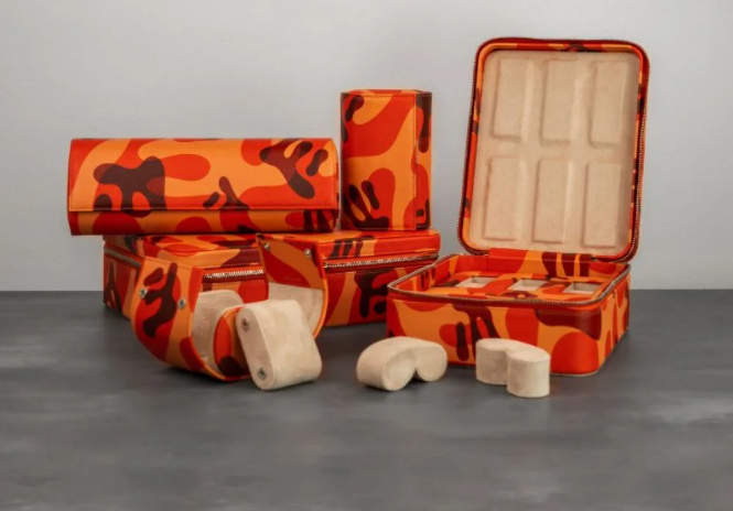 IFL Watches - Watch Roll - Orange Camo Roll für 4 Uhren-Uhrenrolle-TOJU Interior