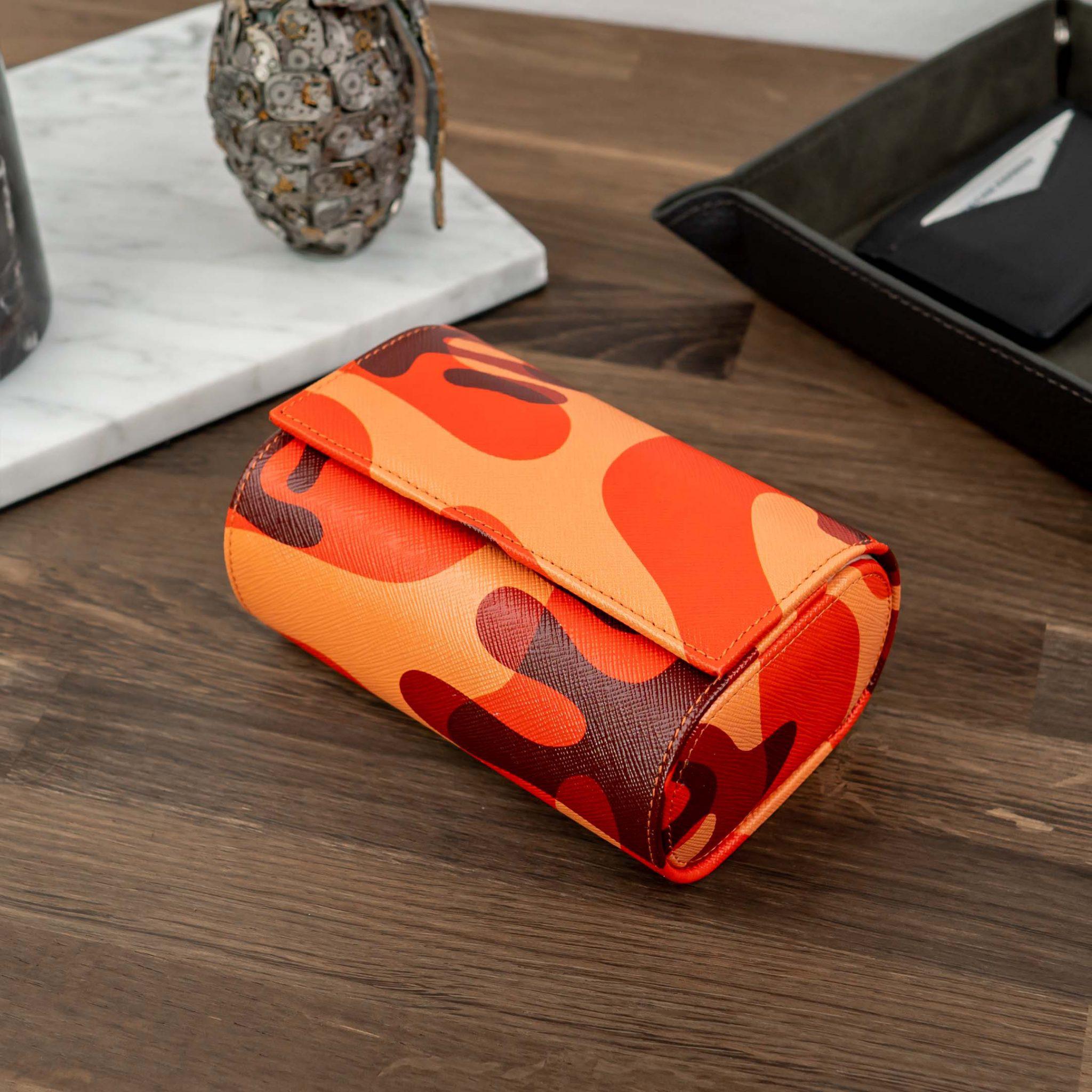 IFL Watches - Watch Roll - Orange Camo Watch Roll für 2 Uhren-Uhrenrolle-TOJU Interior