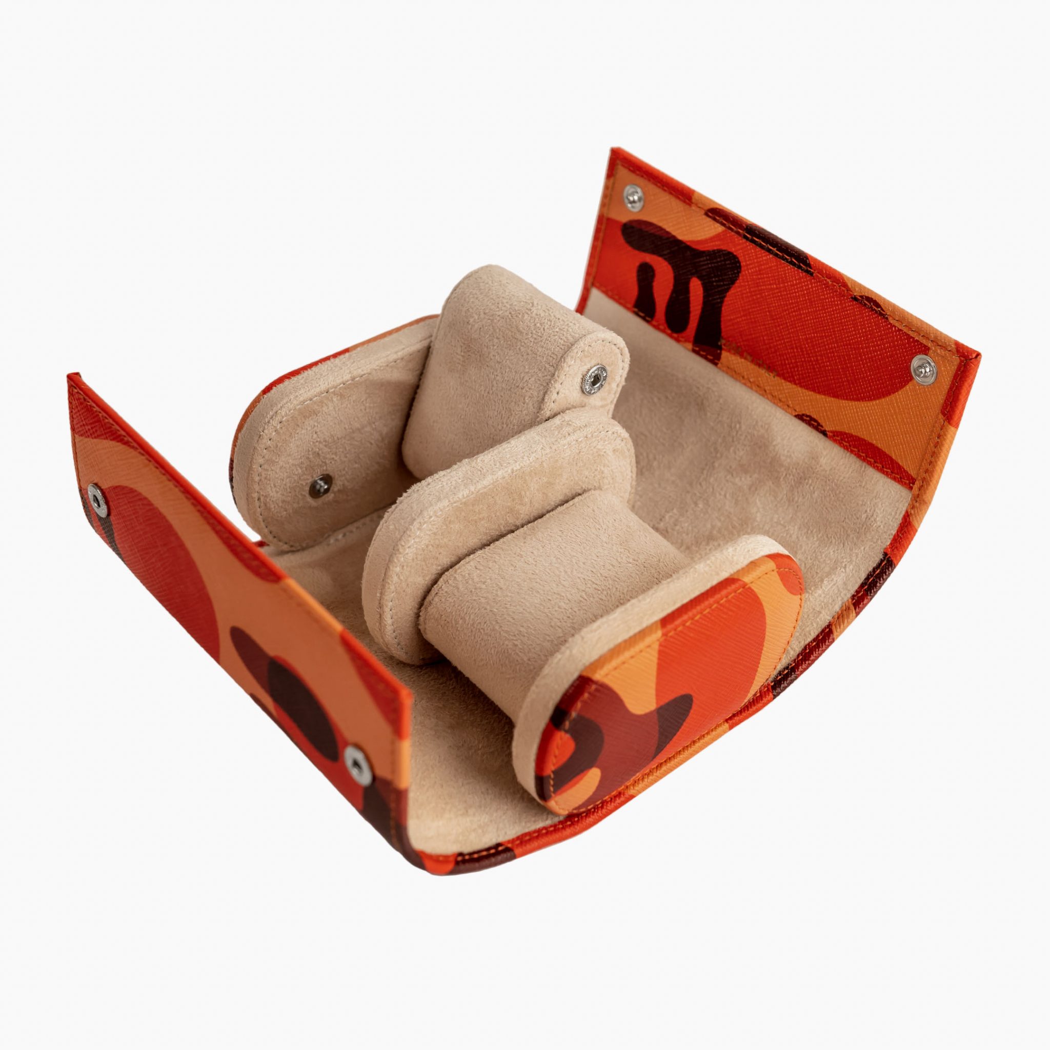 IFL Watches - Watch Roll - Orange Camo Watch Roll für 2 Uhren-Uhrenrolle-TOJU Interior