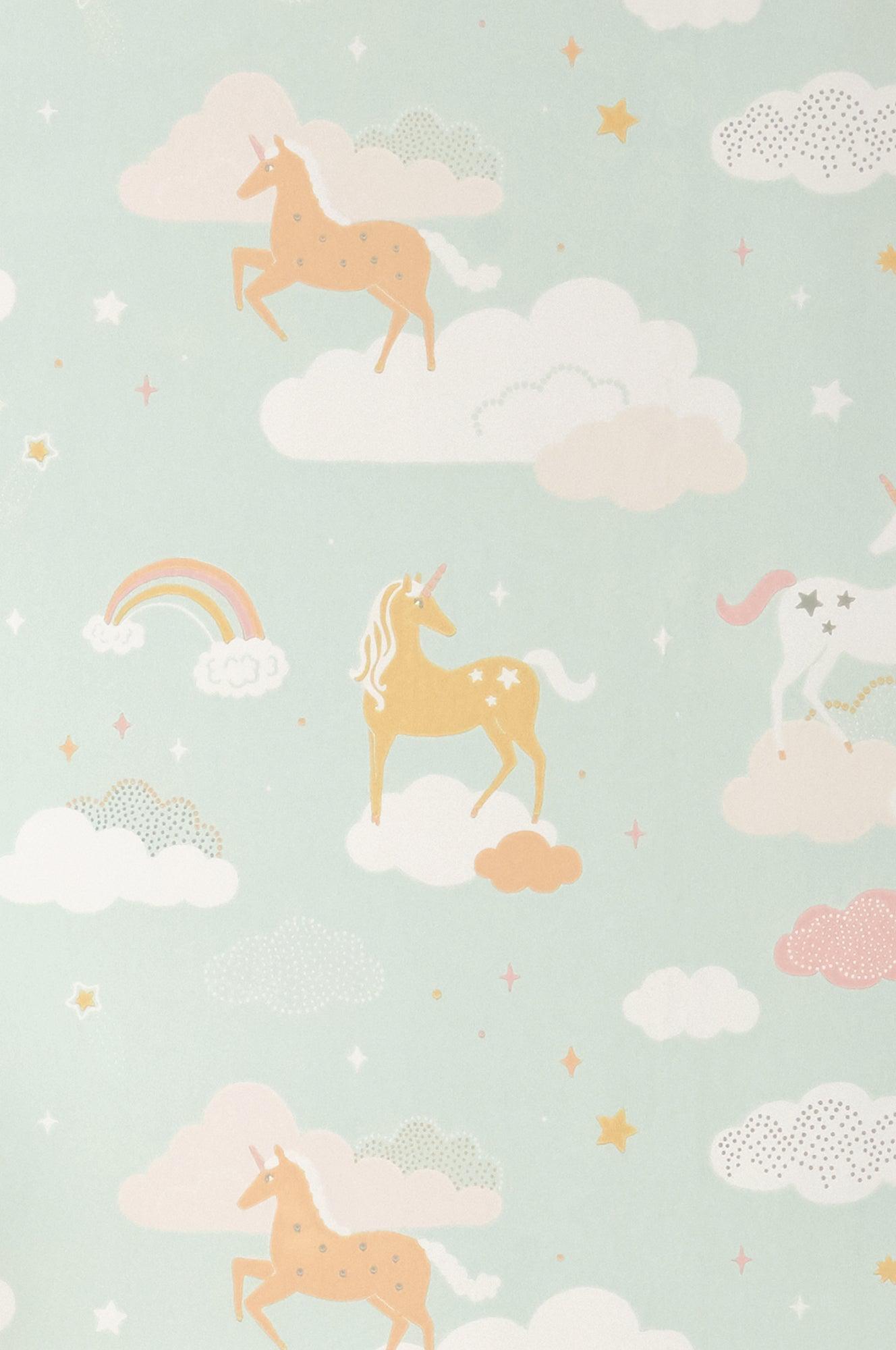 Majvillan - Tapete Rainbow Treasures-Tapeten-Majvillan-BUBBLEGUM TURQUOISE-TOJU Interior