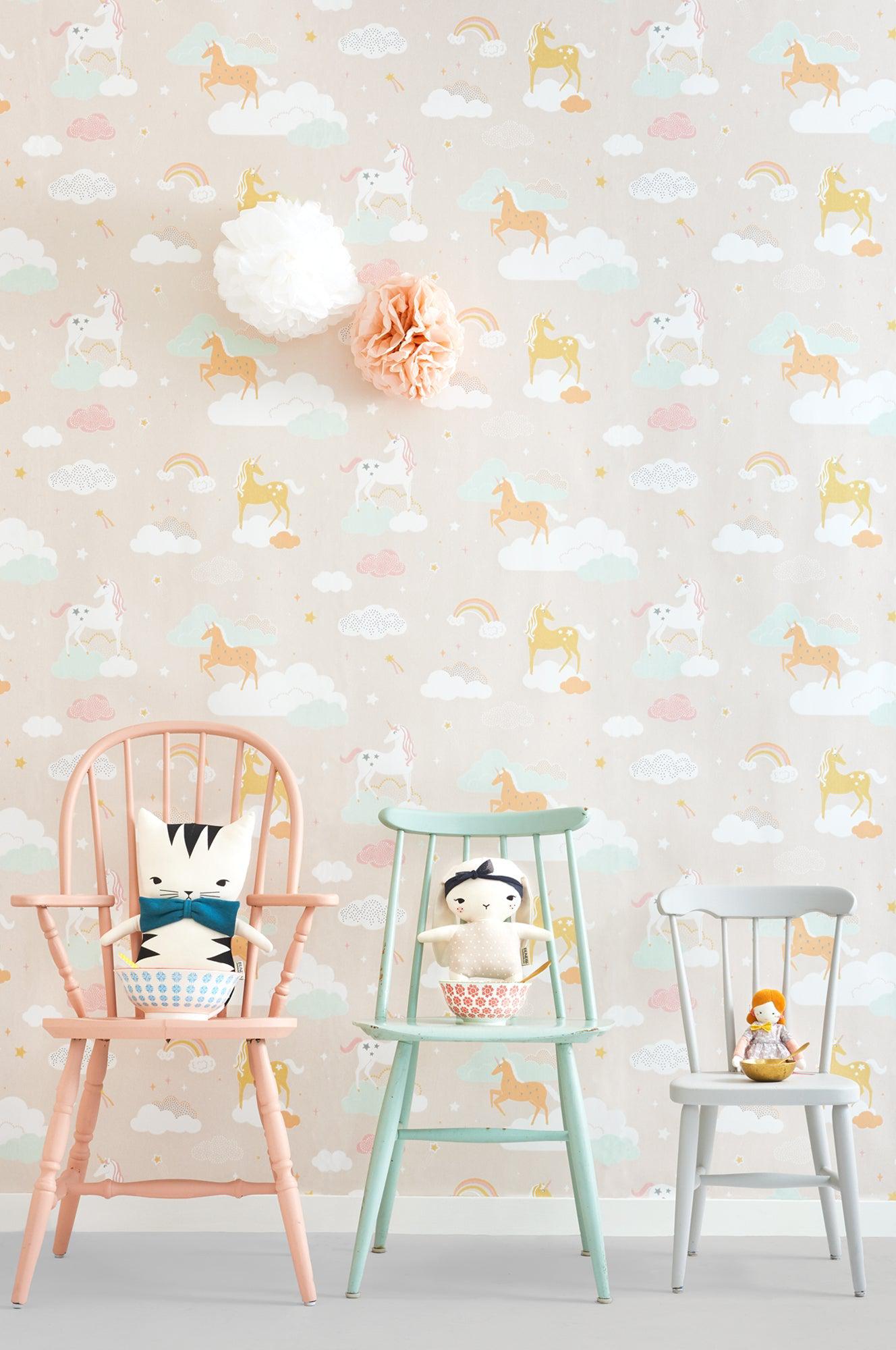 Majvillan - Tapete Rainbow Treasures-Tapeten-Majvillan-PASTEL PINK-TOJU Interior