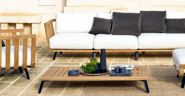 Unopiu - Rechteckiger Couchtisch Welcome aus Teakholz-Tisch-Unopiu-TOJU Interior