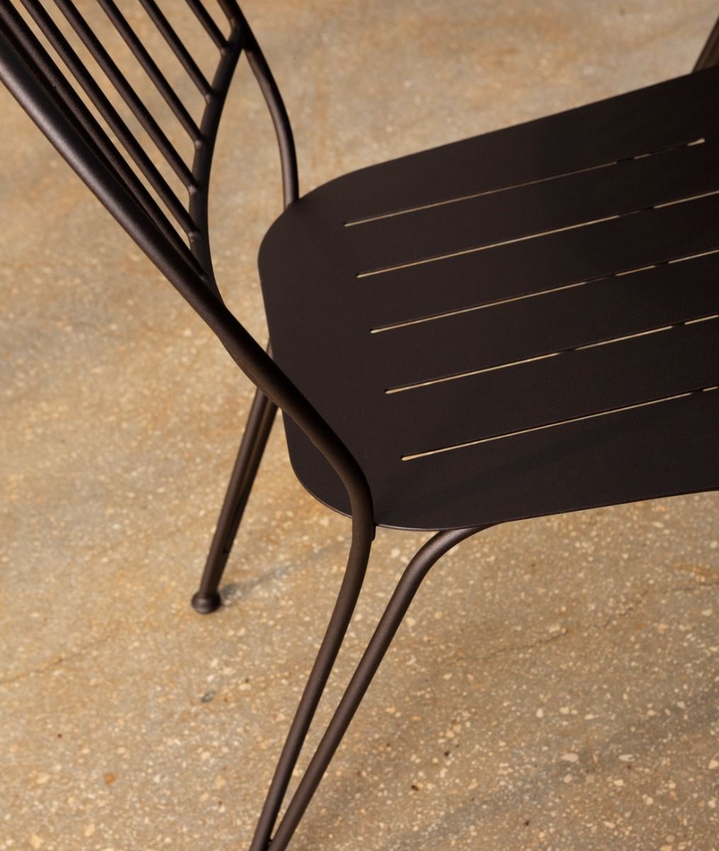 Unopiu - Stuhl Ariete aus Eisen bronze-Stühle-Unopiu-Mit Polster-TOJU Interior