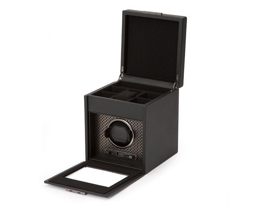 Wolf - Uhrenbeweger - Axis with Storage Single Winder-Uhrenbeweger-Wolf 1834-POWDER COAT-TOJU Interior