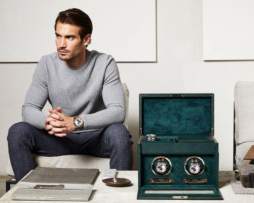 Wolf - Uhrenbeweger - British racing green Double Watch Winder-Uhrenbeweger-Wolf 1834-TOJU Interior