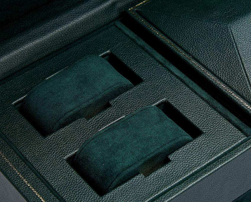 Wolf - Uhrenbeweger - British racing green triple Watch Winder-Uhrenbeweger-Wolf 1834-TOJU Interior
