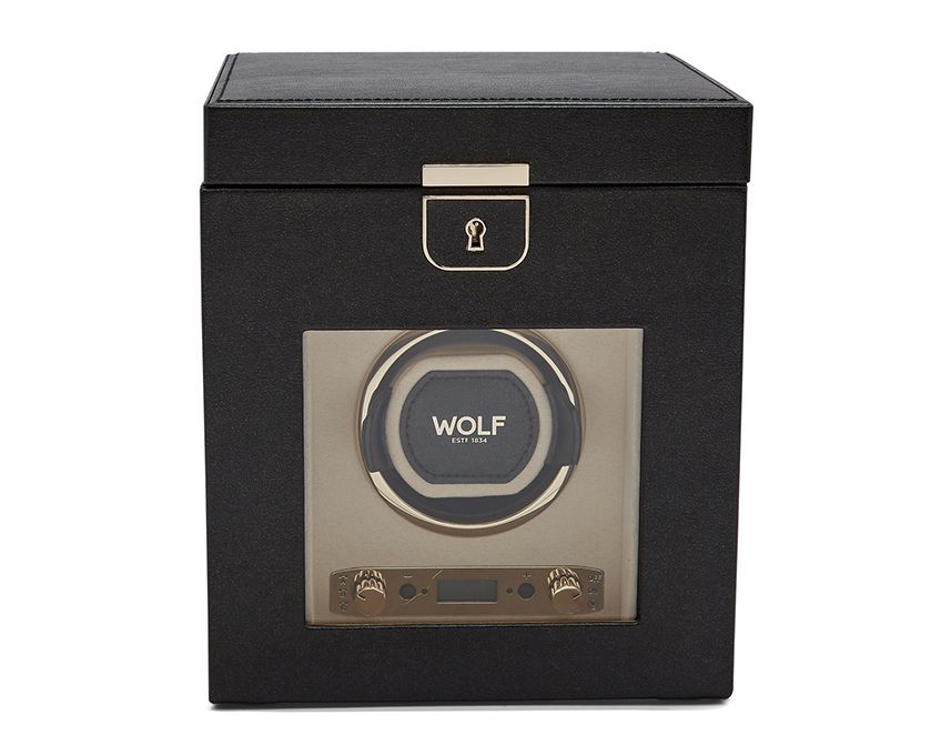 Wolf - Uhrenbeweger - Palermo with jewellery storage single-Uhrenbeweger-Wolf 1834-Black Anthracite-TOJU Interior