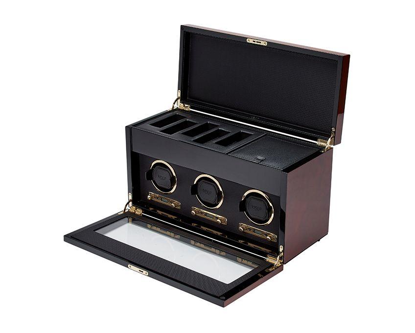 Wolf - Uhrenbeweger - Savoy triple Winder with Storage-Uhrenbeweger-Wolf 1834-TOJU Interior