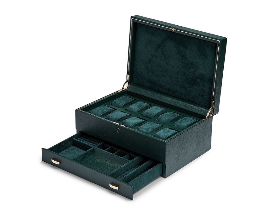 Wolf - Uhrenbox British Racing für 10 Uhren with storage-Uhrenbox-Wolf 1834-TOJU Interior