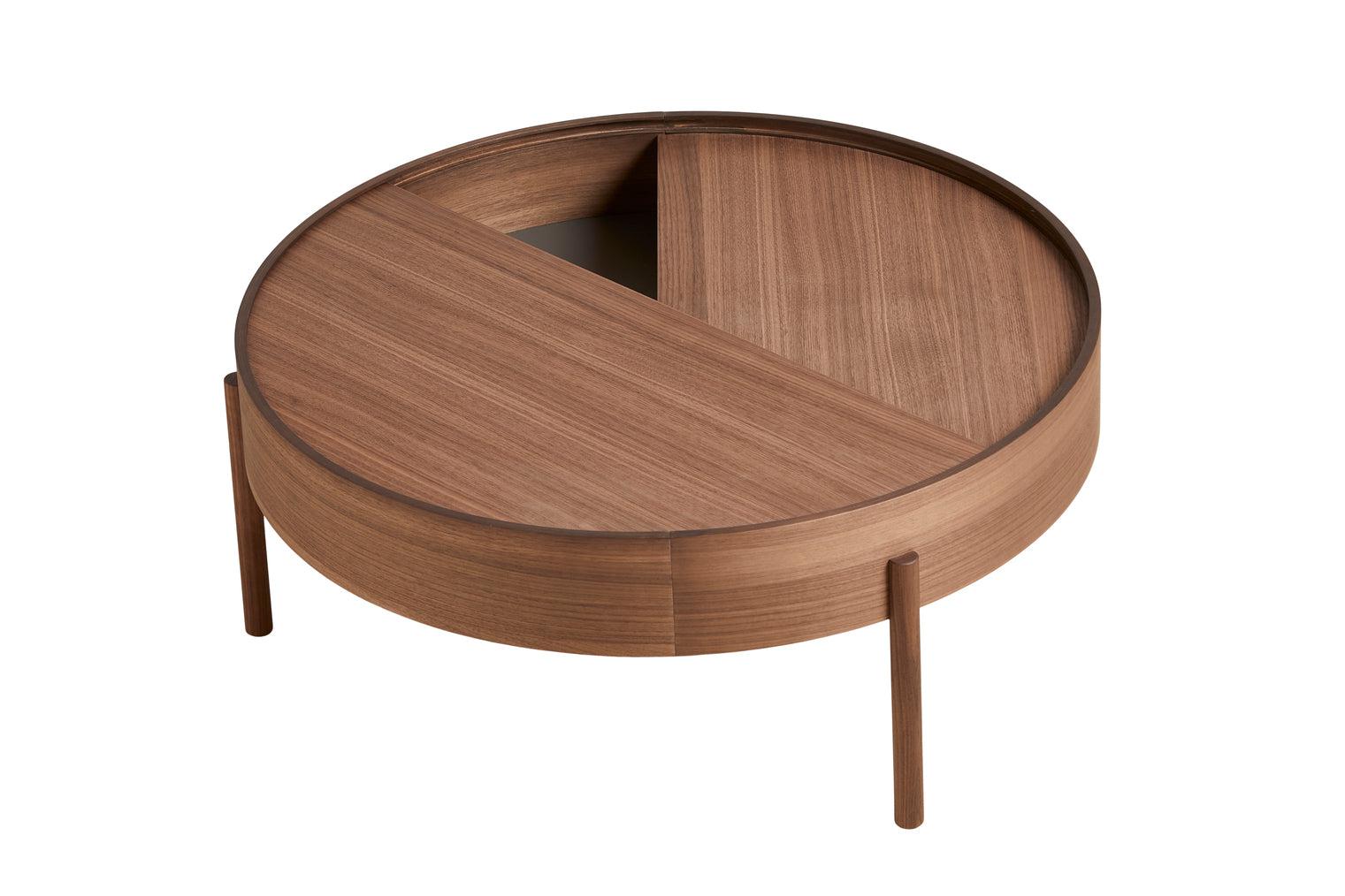 Woud - Tisch Arc-Tische-Woud-ø89 cm x H 38 cm-Walnuss lackiert-TOJU Interior