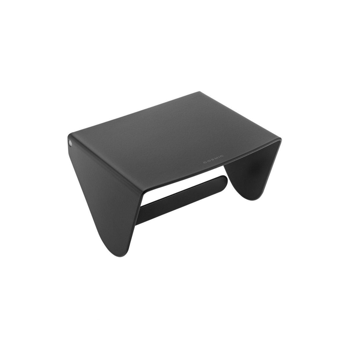 Cosmic- Papierrollenhalter Black & White mit Deckel-Toilettenpapierhalter-Cosmic-Schwarz Matt-TOJU Interior