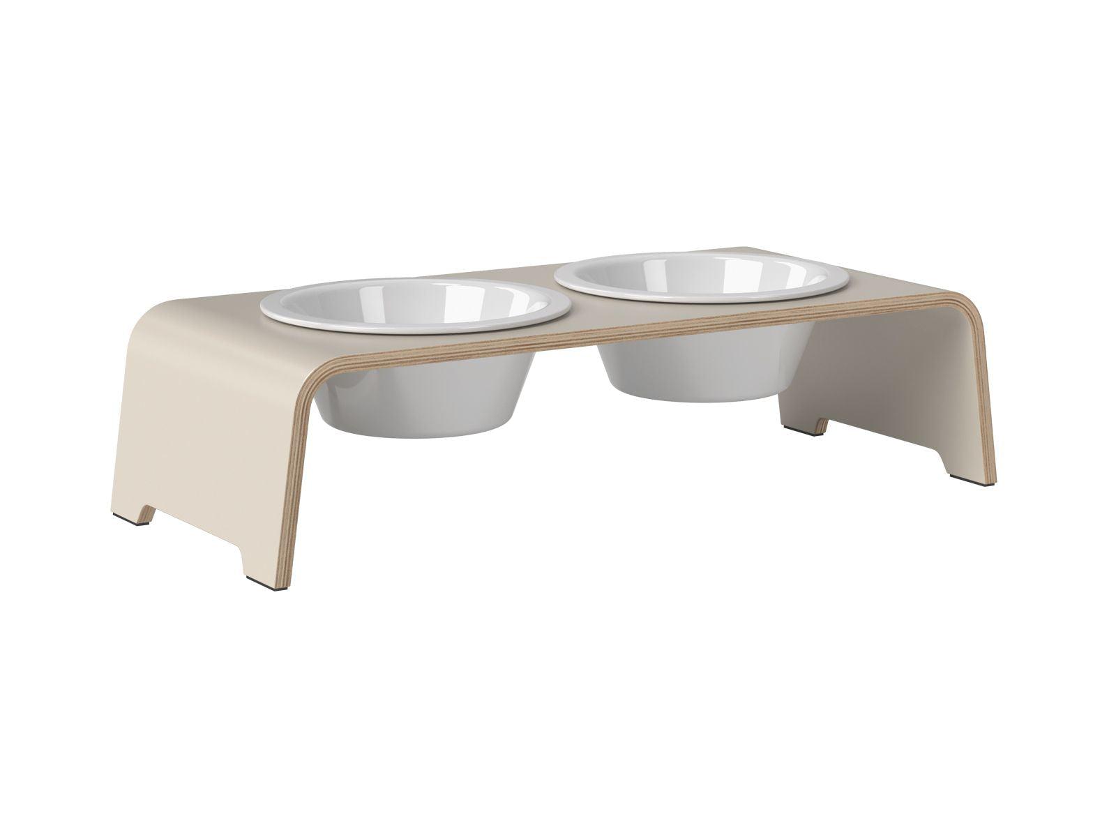 dogBar® M-small - HPL cashmere grey mit Porzellan-Hundenapf-dogBar-TOJU Interior