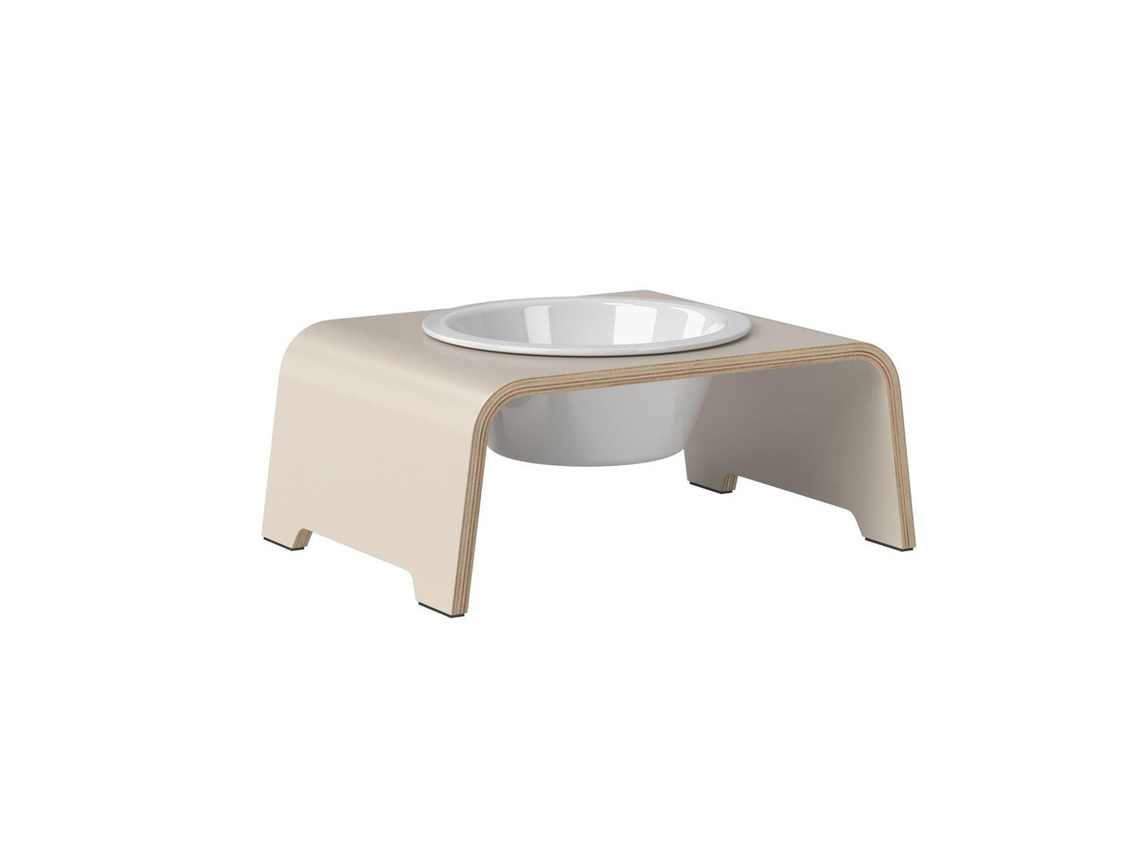 dogBar® Single M-small cashmere grey mit Porzellan-Hundenapf-dogBar-TOJU Interior