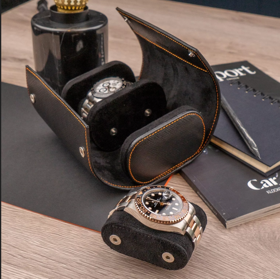 IFL Watches - Watch Roll - Black Saffiano für 2 Uhren-IFL Watches-TOJU Interior