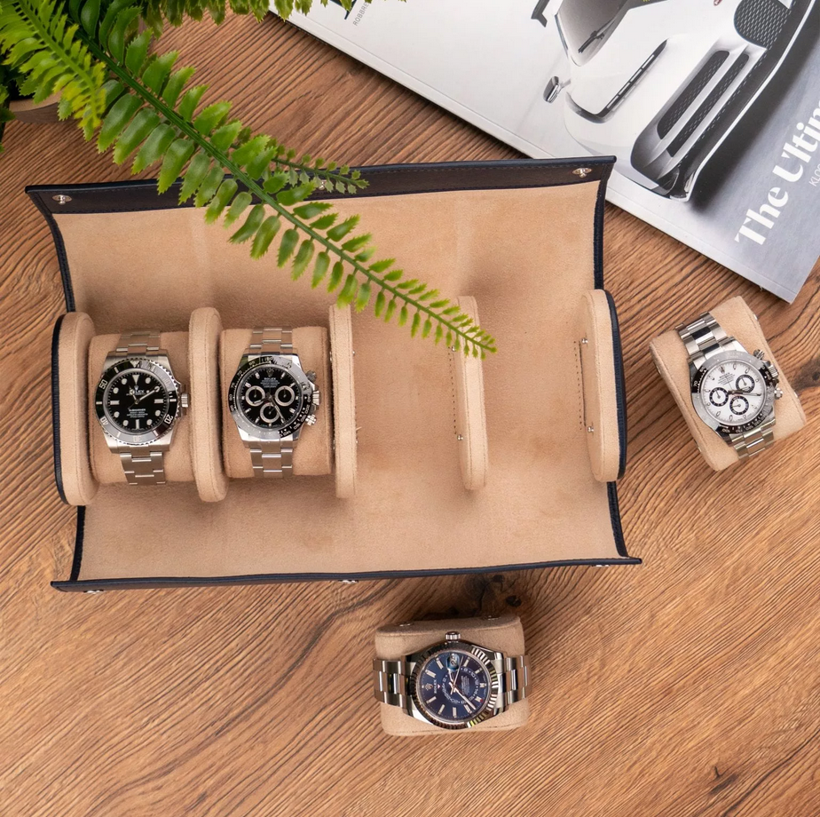 IFL Watches - Watch Roll - Blue Saffiano für 4 Uhren-IFL Watches-TOJU Interior