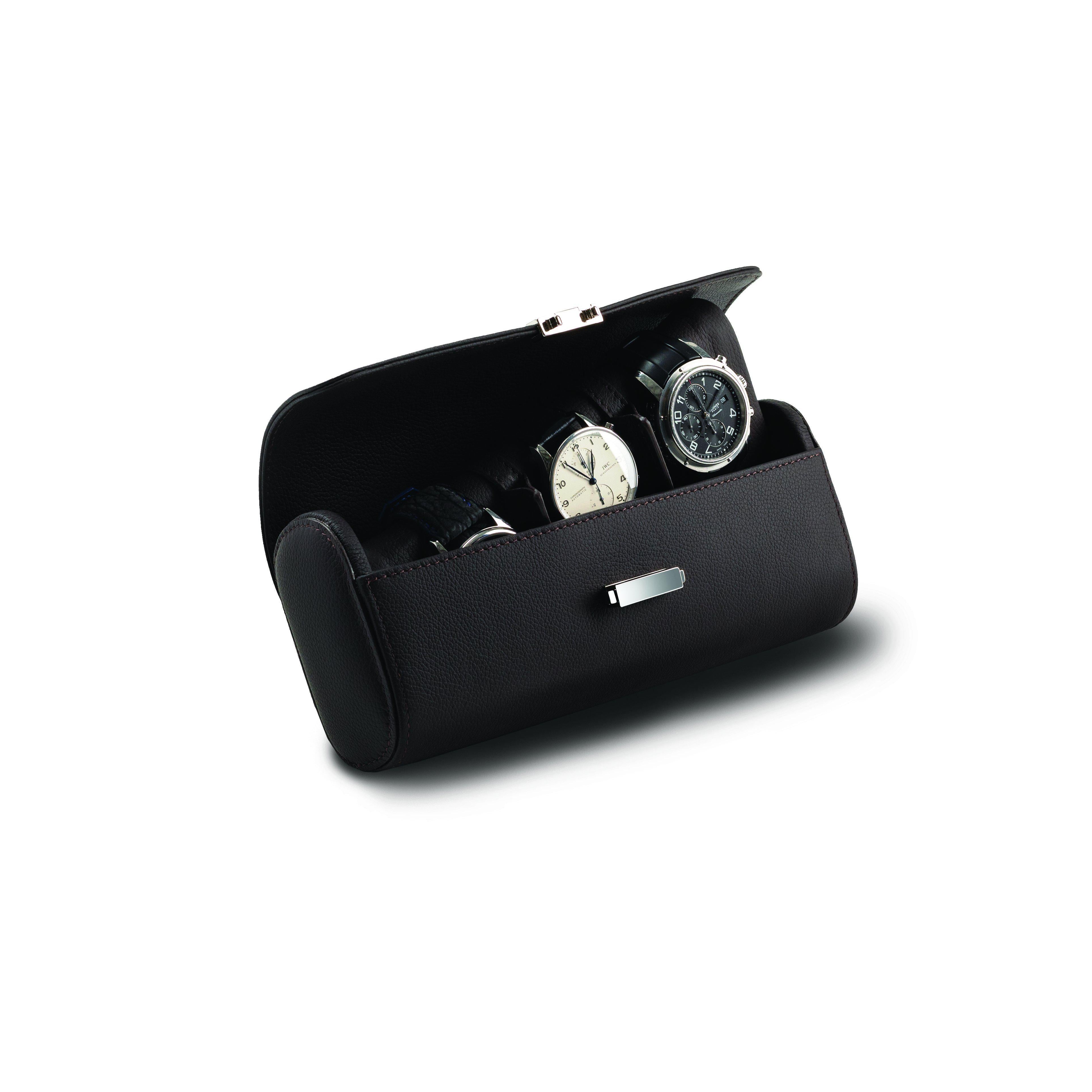 Scatola del Tempo Uhrenrolle - Pochette für 4 Uhren Schwarz-TOJU Interior