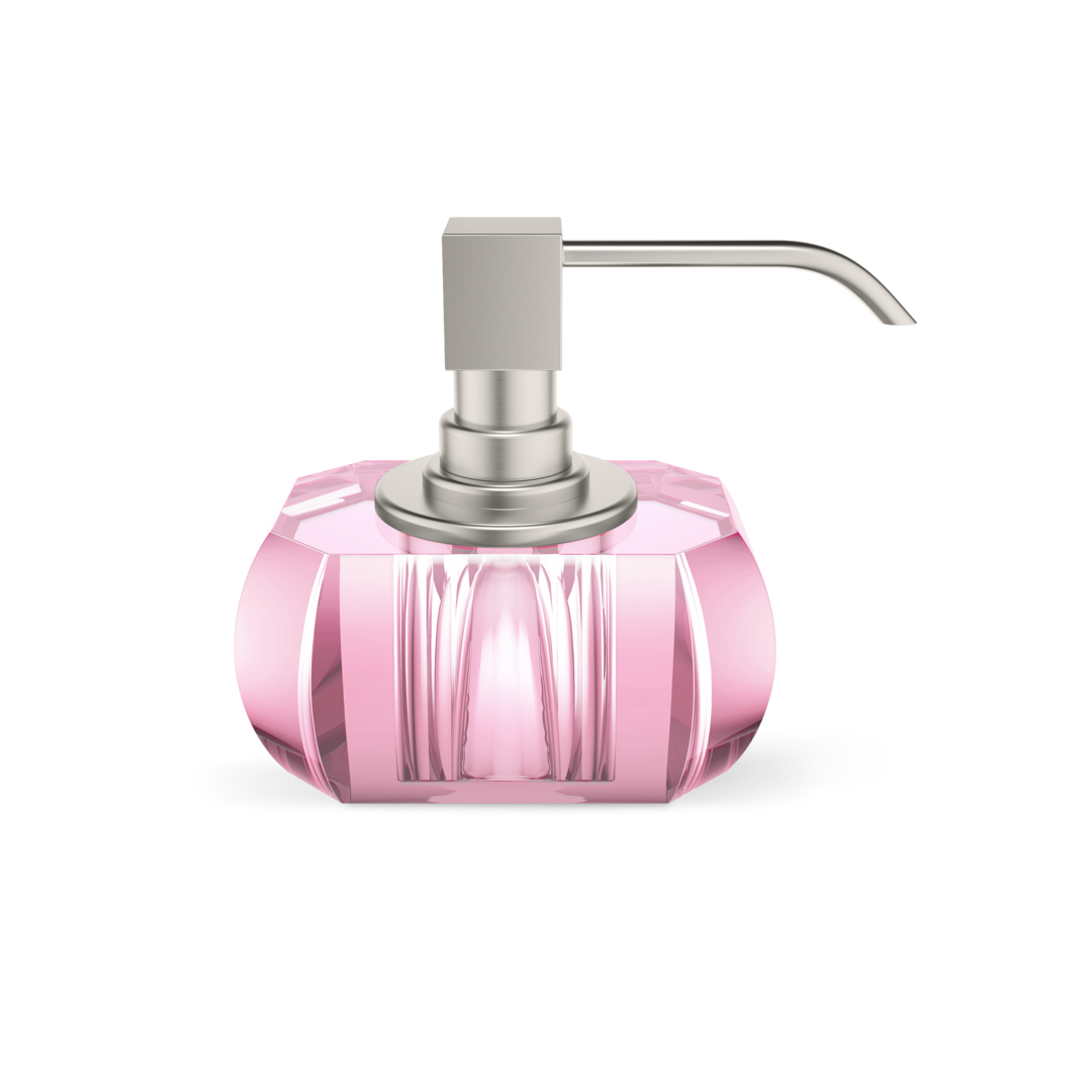 Decor Walther KRISTALL Seifenspender – Pink / Nickel Satiniert – Art. 0939161