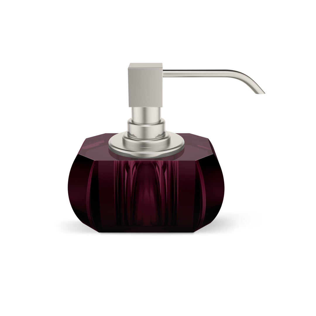 Decor Walther KRISTALL Seifenspender – Rich Burgundy / Nickel Satiniert – Art. 0939197