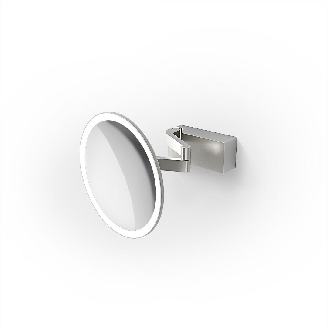 Decor Walther VISION R 5X Wandkosmetikspiegel beleuchtet – Edelstahl Matt Optik - 5-fache Vergrößerung – Art. 0123176