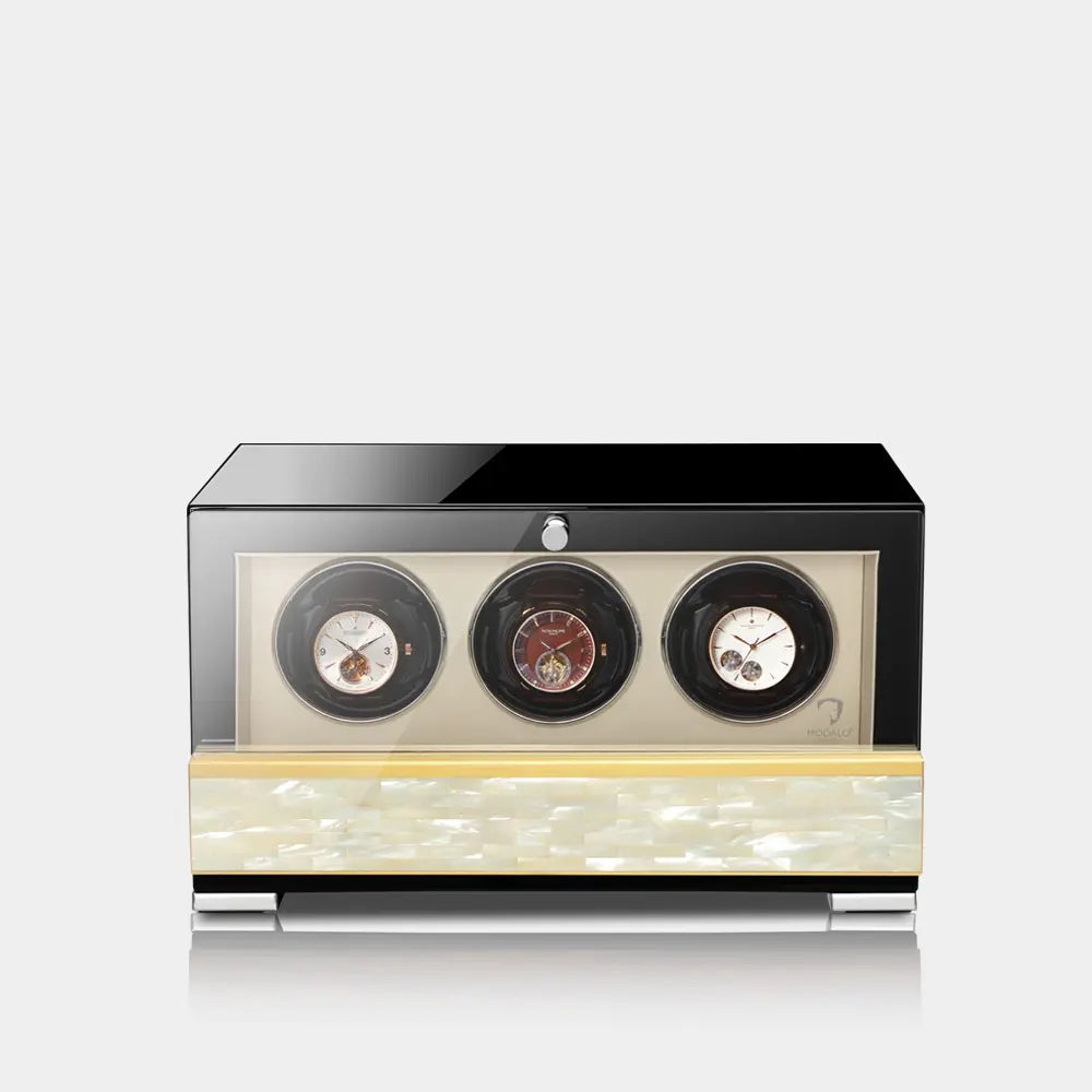 MODALO Clasico Premium für 3 Uhren – Perlmutt – Gold