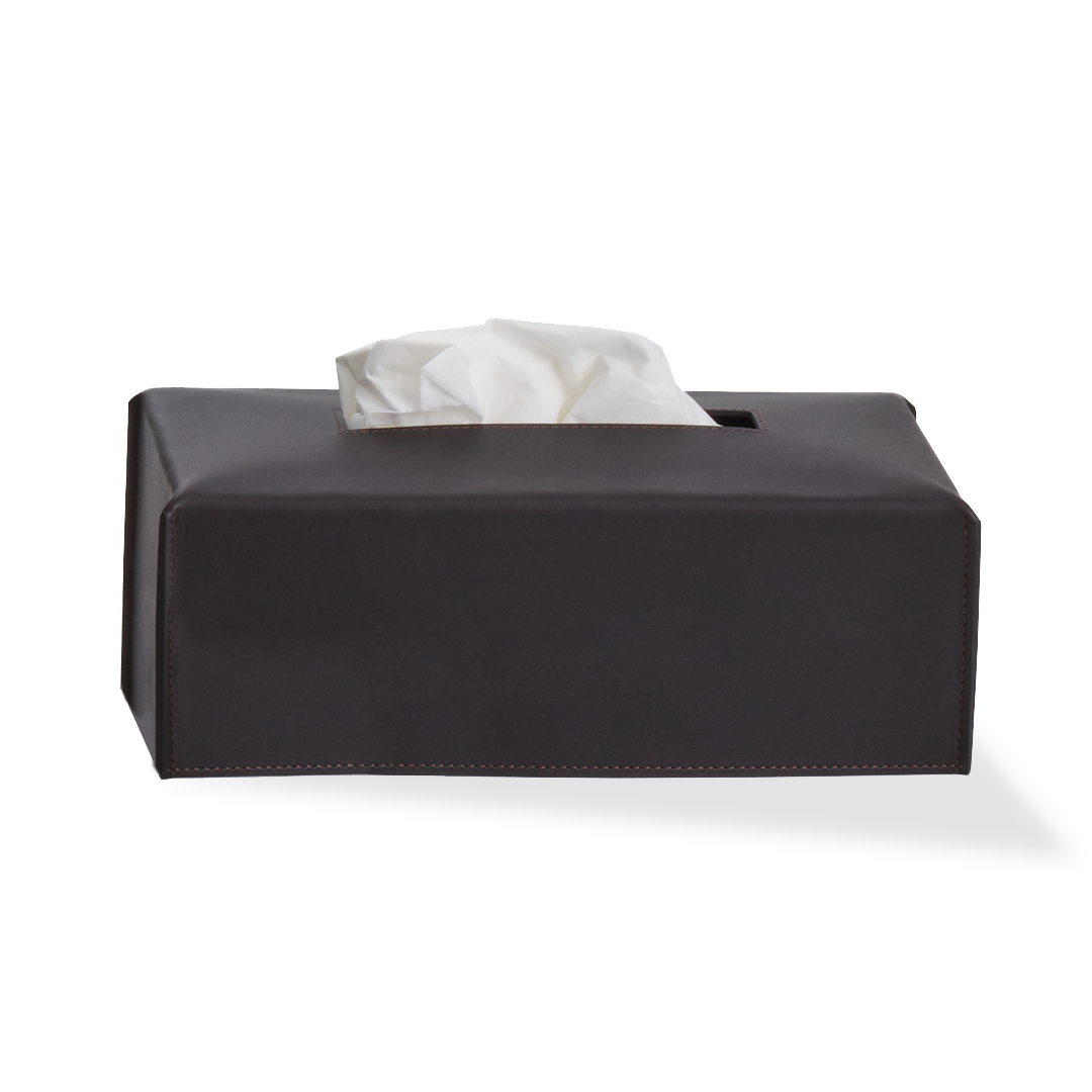 Decor Walther NAPPA KB Papiertuchbox – Nappa Echtleder schwarzbraun – Art. 0938090