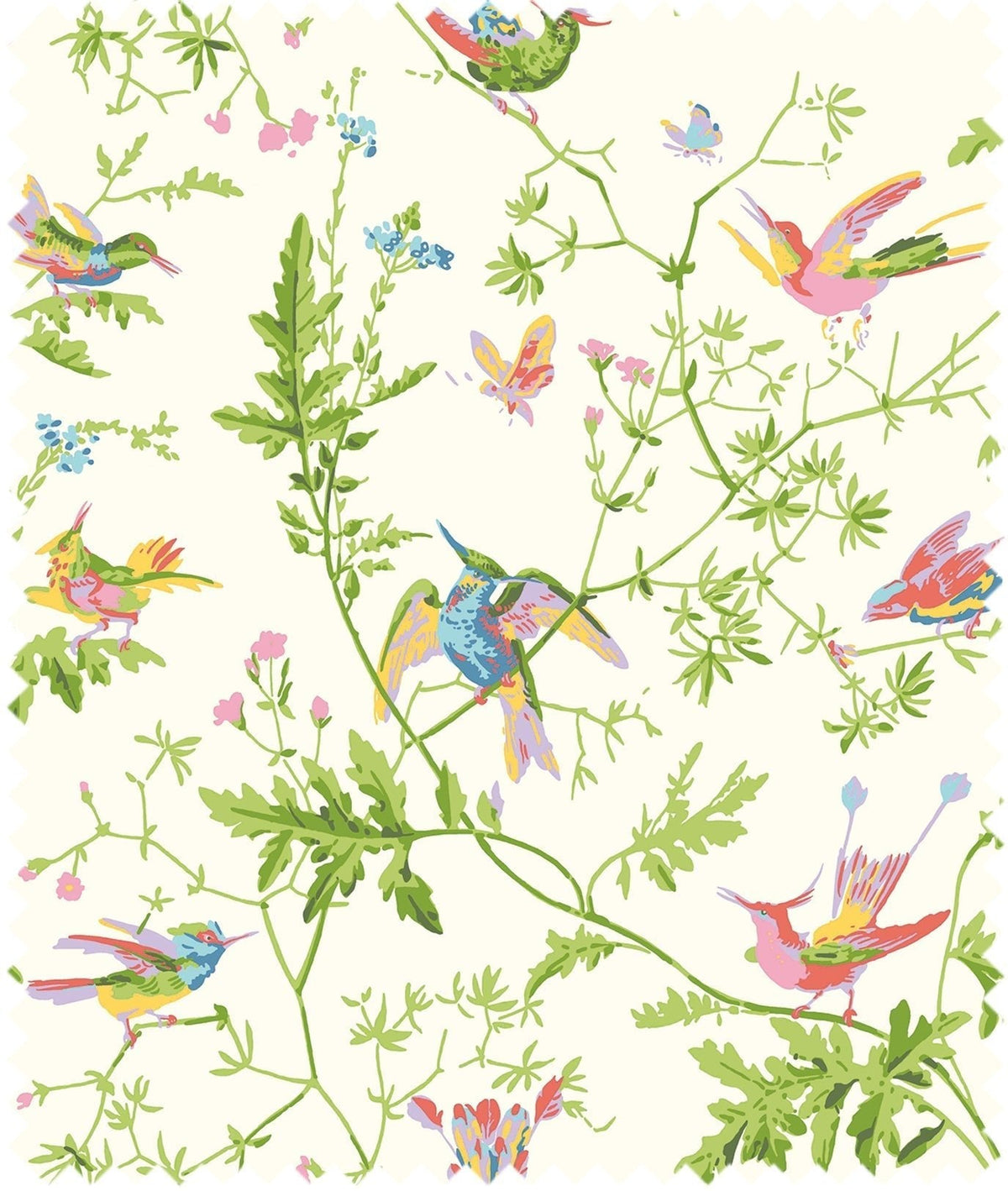 Cole & Son – Stoff Hummingbirds 100% Silk – F125/1003 – Pearl