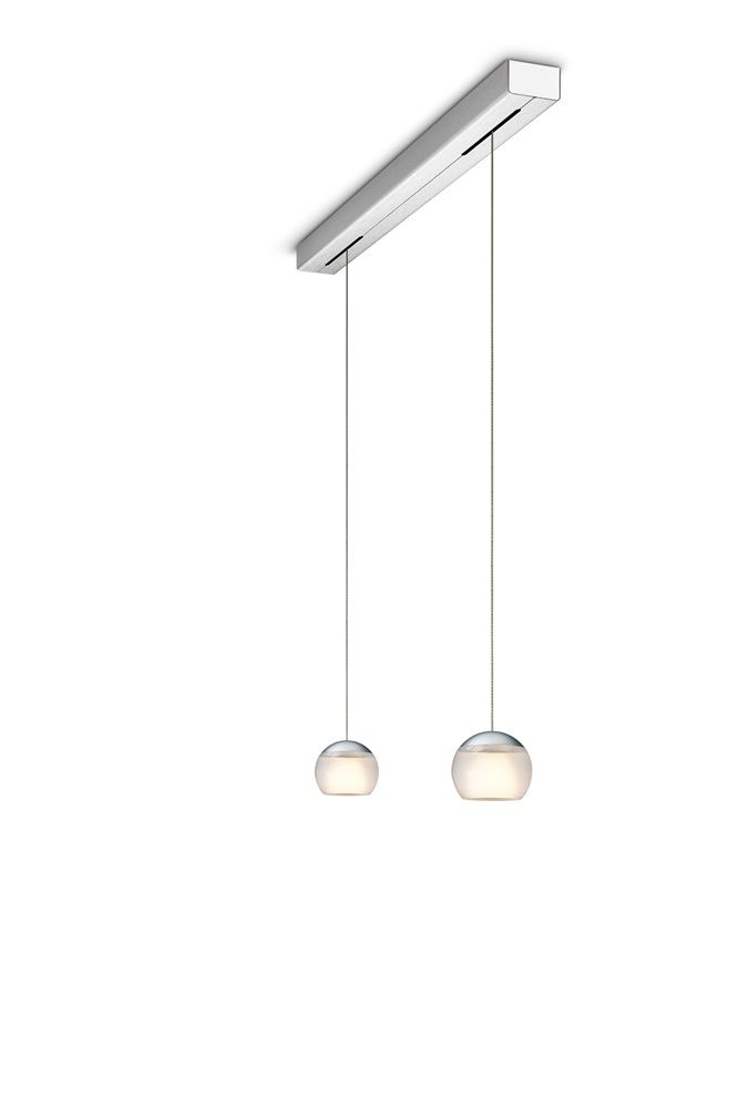 Oligo - Pendelleuchte Balino LED-Pendelleuchte-Oligo-Farbe Baldachin Aluminium gebürstet | Farbe Schirm Chrom matt Satiniert-2-flammig-42-880-26-06/03-TOJU Interior