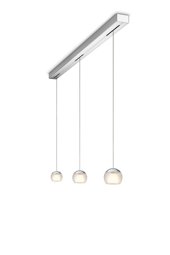 Oligo - Pendelleuchte Balino LED-Pendelleuchte-Oligo-Farbe Baldachin Aluminium gebürstet | Farbe Schirm Chrom matt Satiniert-3-flammig-42-880-35-06/03-TOJU Interior