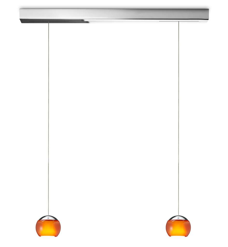 Oligo - Pendelleuchte Balino LED-Pendelleuchte-Oligo-Farbe Baldachin Chrom | Farbe Schirm Orange-2-flammig-42-880-27-05/29-TOJU Interior