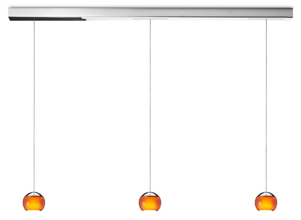 Oligo - Pendelleuchte Balino LED-Pendelleuchte-Oligo-Farbe Baldachin Chrom | Farbe Schirm Orange-3-flammig-42-880-34-05/29-TOJU Interior