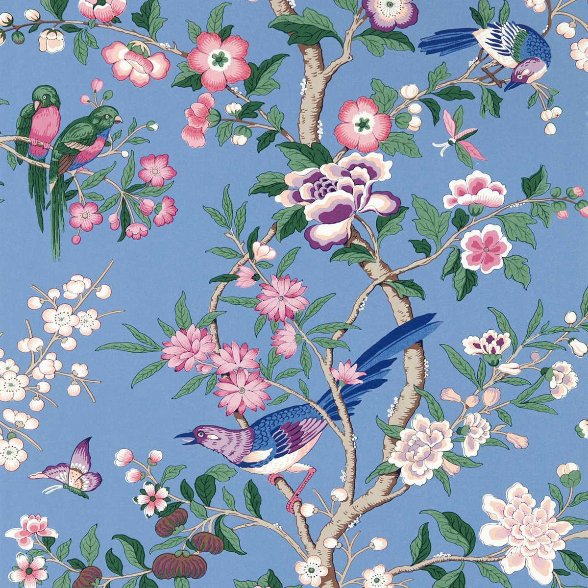 Sanderson - Tapete Chinoiserie Hall-Tapeten-Sanderson-BLUEBERRY/PURPLE 217111-217111-Toju Interior