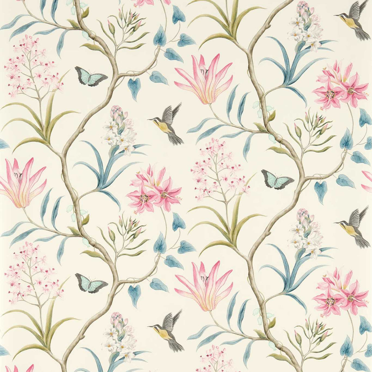 Sanderson - Tapete Clementine-Tapeten-Sanderson-DUSKY PINK 213386-DVOY213388-Toju Interior