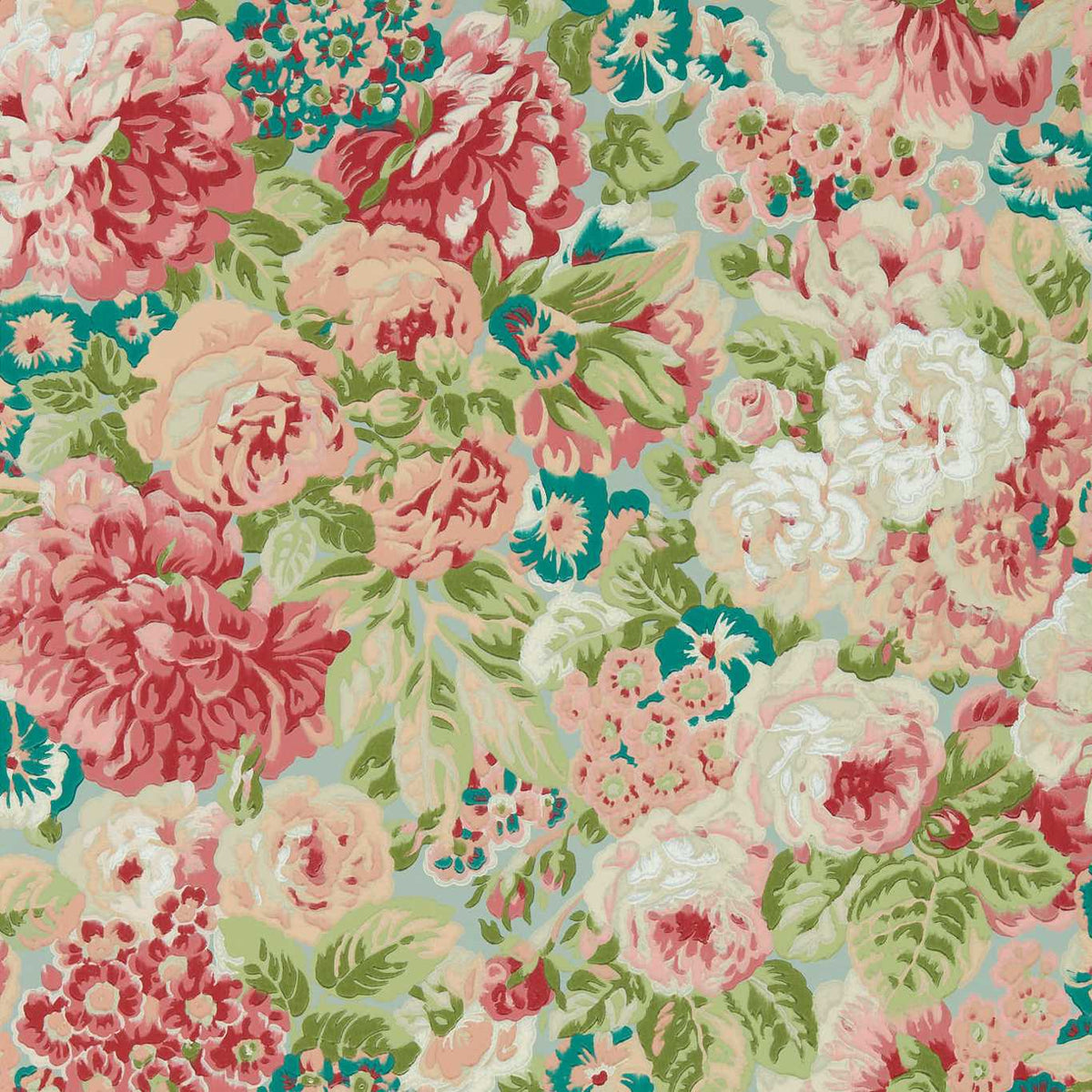 Sanderson - Tapete Rose & Peony-Tapeten-Sanderson-BLUE CLAY/CARMEN LT 217029-217029-Toju Interior