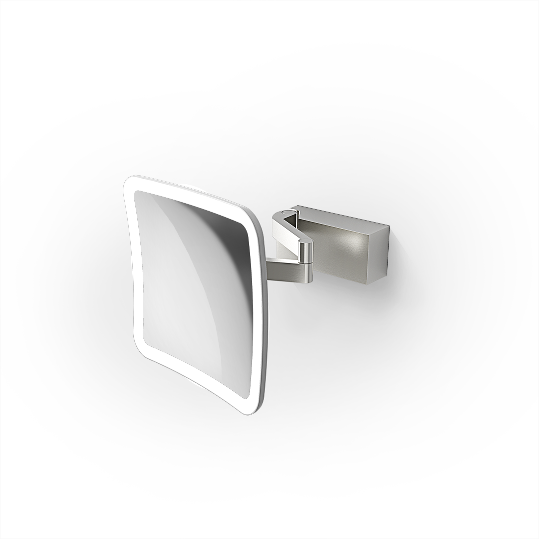 Decor Walther VISION S 5X Wandkosmetikspiegel beleuchtet – Edelstahl matt Optik - 5-fache Vergrößerung – Art. 0123276