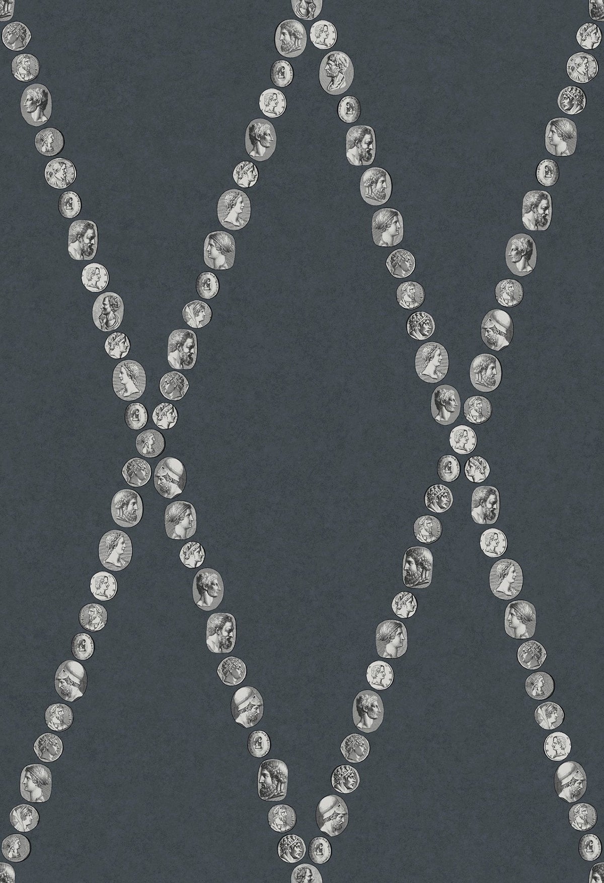 Cole & Son Fornasetti Cammei Silver on Ink – Tapetenmuster