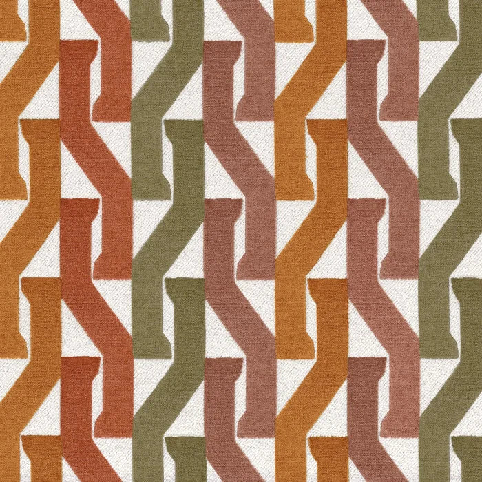 Casamance Monogramme – Orange Brulee / Olive – 32560334