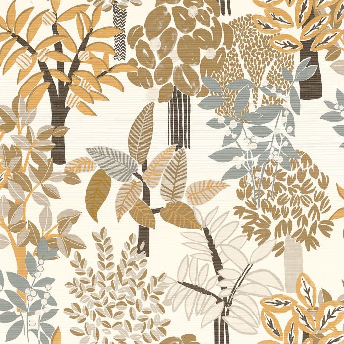 Casamance Peradeniya Tapete Blanc / Mordoré – 75940100