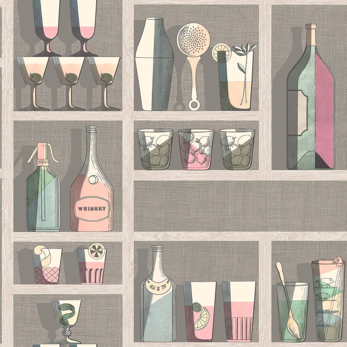 Cole & Son Cocktails Tapete in Pastel