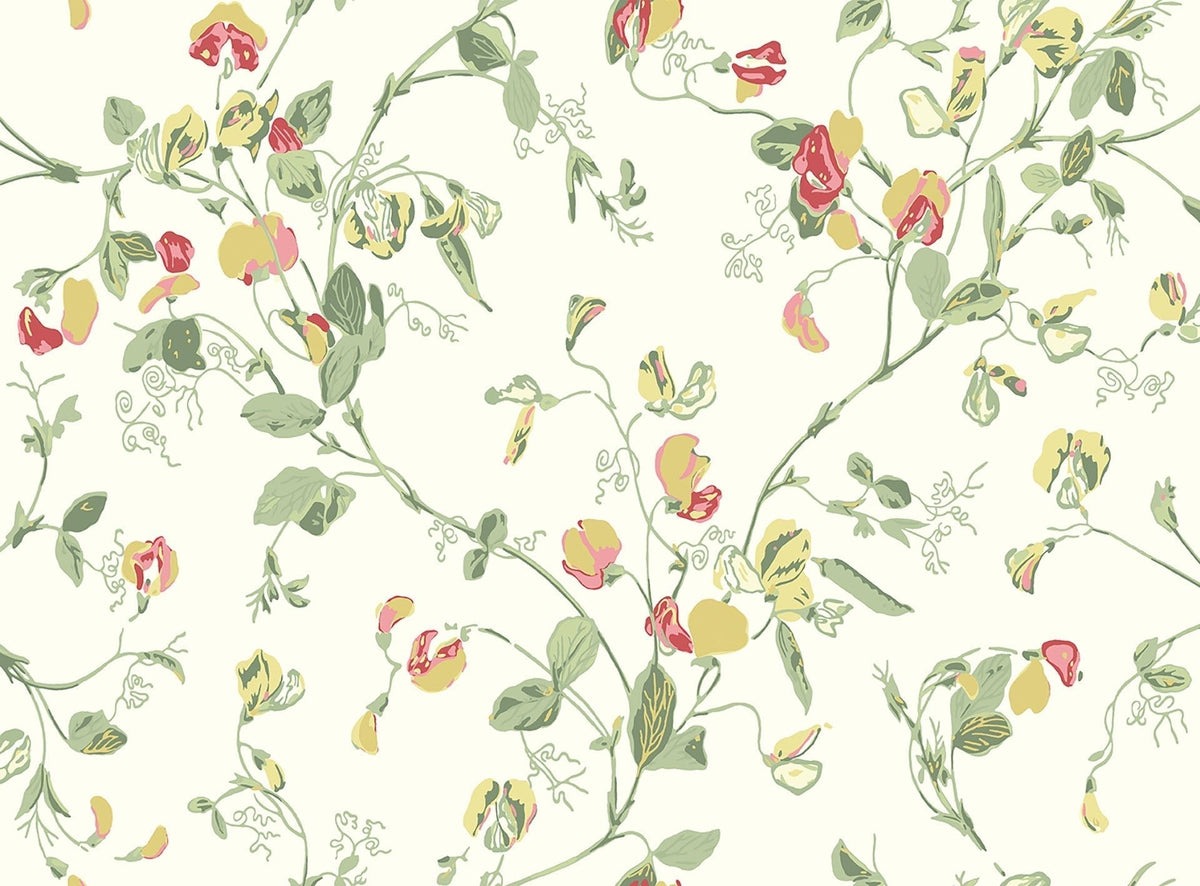 Cole & Son Sweet Pea Leaf Greens on Cream 100/6027 – Muster