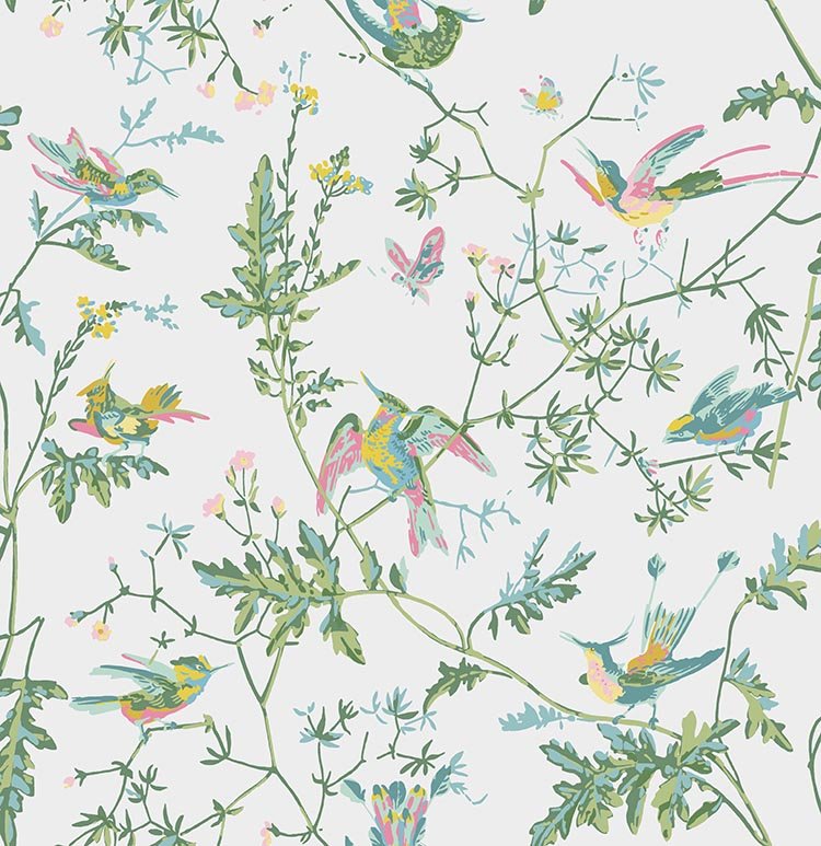 Cole & Son Hummingbirds Green & Pink 112/4015 – Muster
