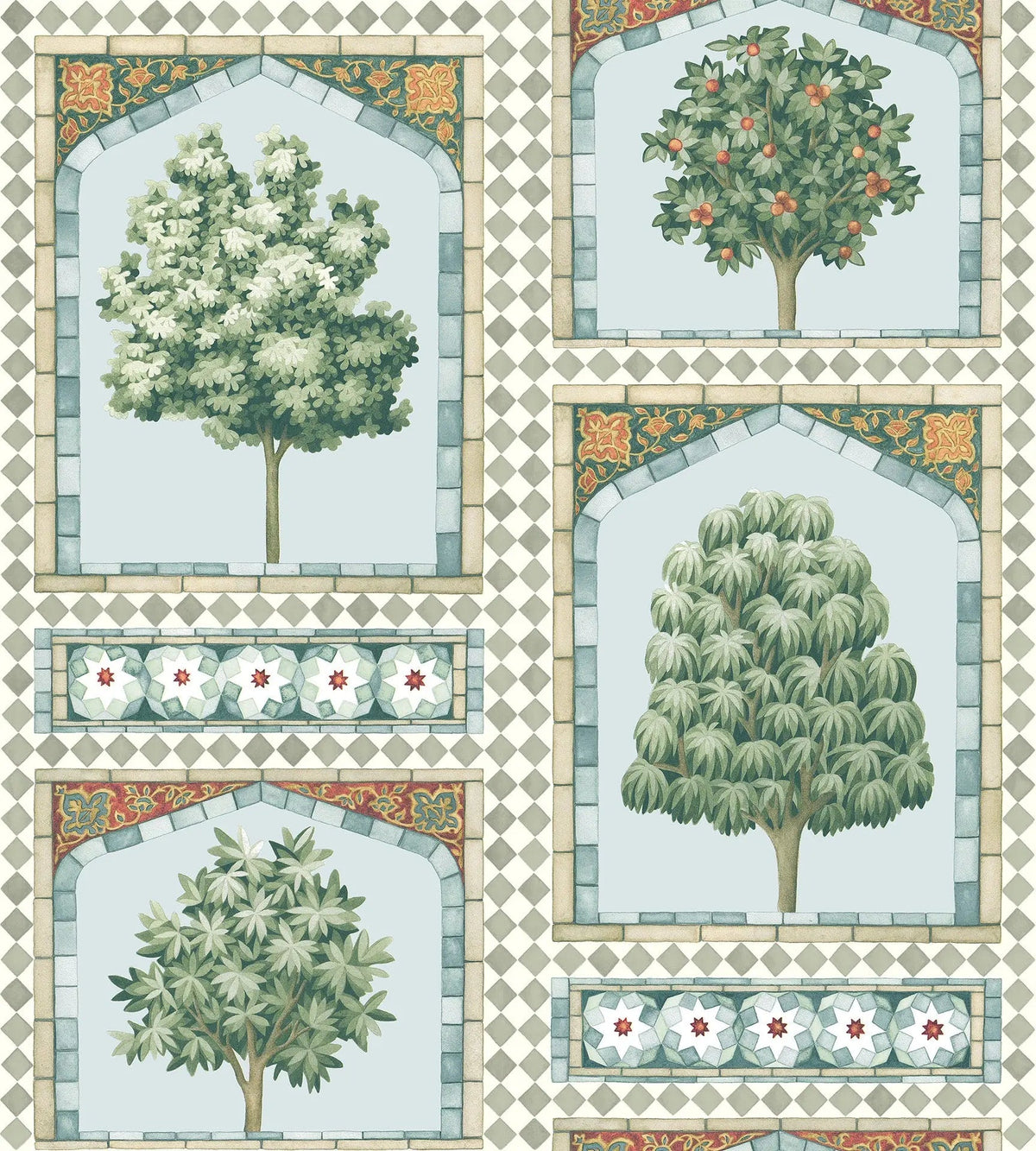 Cole & Son Sultan's Palace Print Room Blue & Duck Egg 113/10030 – Muster