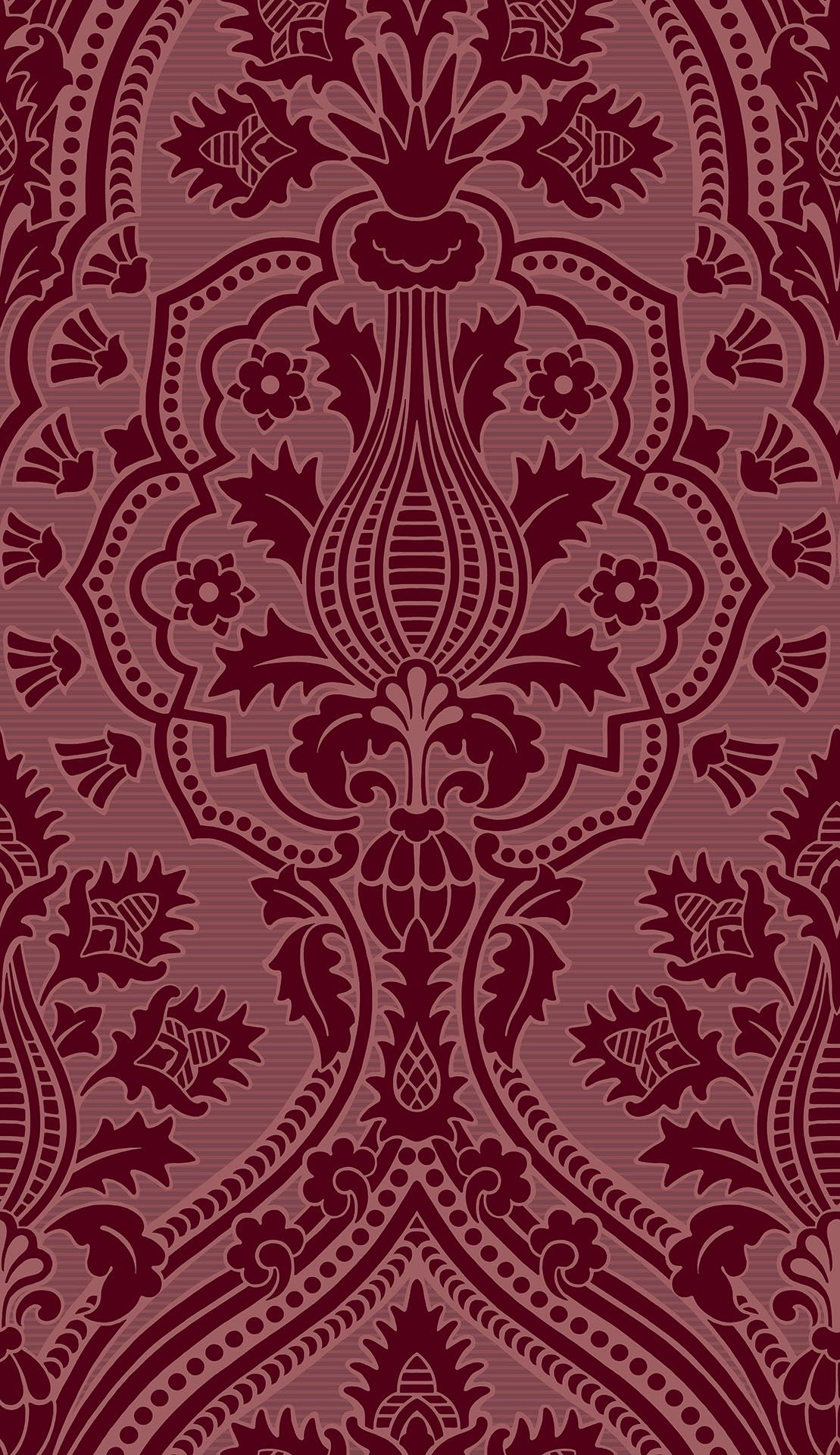 Cole & Son Pugin Palace Flock – Claret (116/9034), Musteransicht