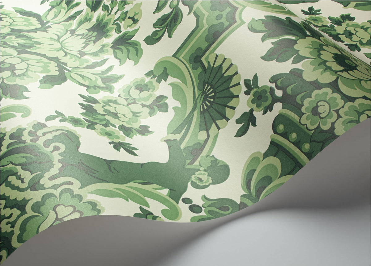 Cole & Son Lola Forest Green on White 117/13040 – Detailansicht