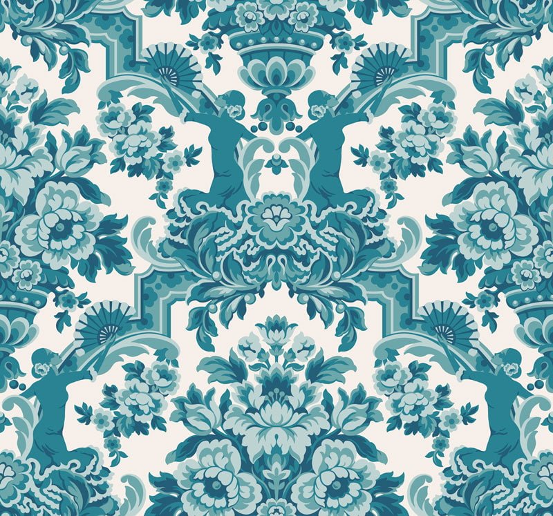 Cole & Son Lola Petrol Blue on White 117/13042 – Muster