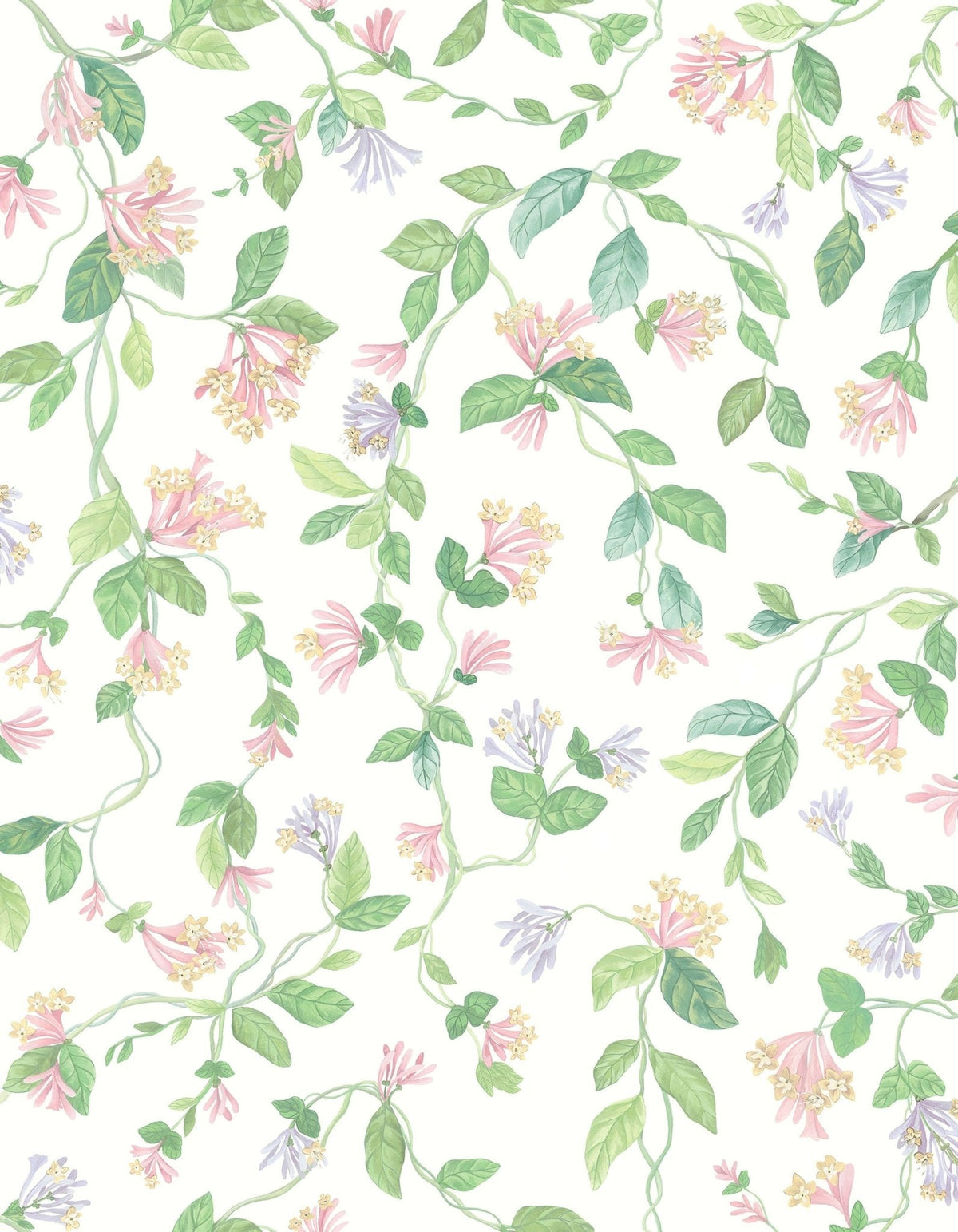 Cole & Son Flora – Blush, Sage, & Mulberry on Cream (124/3015), Musteransicht