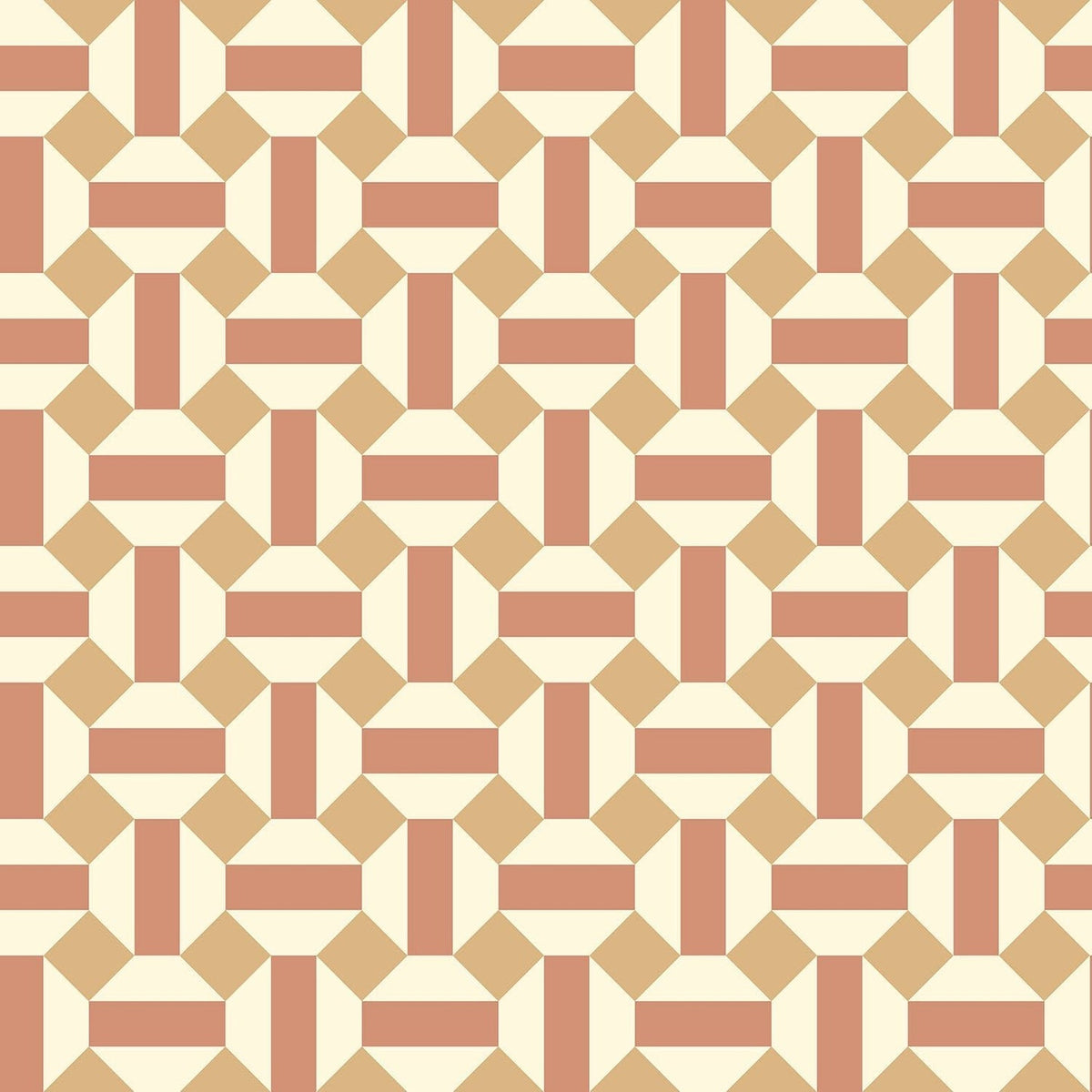 Cole & Son Alicatado Tapete, Terracotta on Parchment (117/12039)