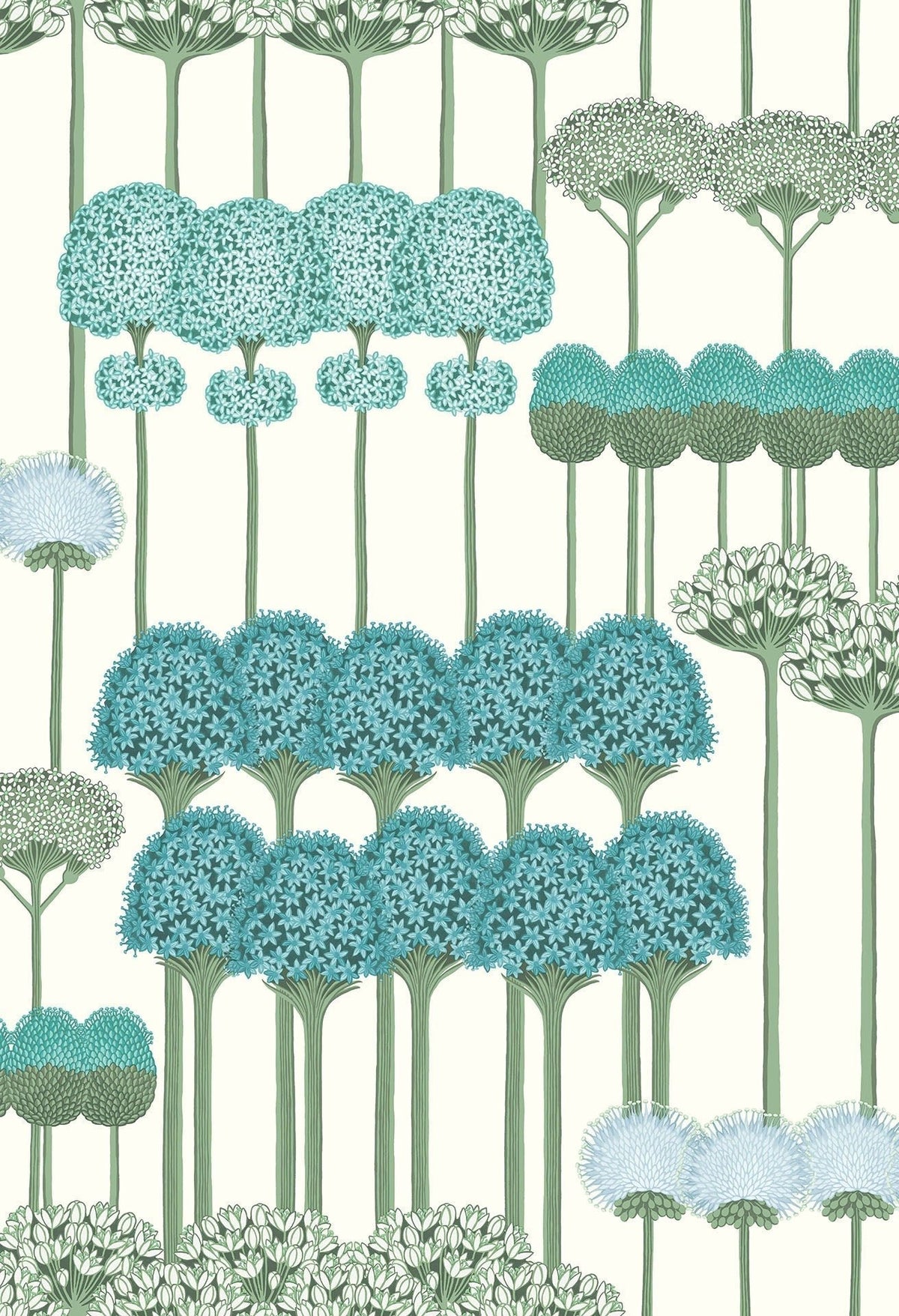 Cole & Son Allium Tapete, Teal & Jade on Chalk (115/12035)