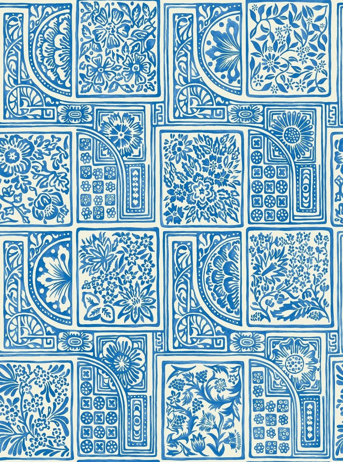 Cole & Son Bellini Tapete – China Blue on White (108/9045), Musteransicht
